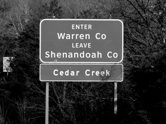 Enter Warren County, leave Shenandoah County