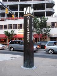 Clarendon station entrance pylon