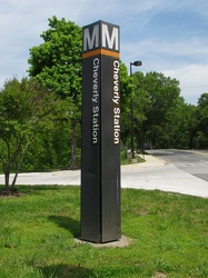 Station entrance pylon at Cheverly