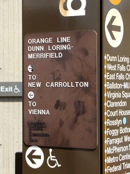 Braille/raised letters sign at Dunn Loring