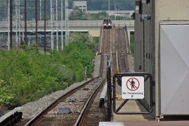 Orange Line going over a hill