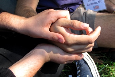 Man receives a hand massage