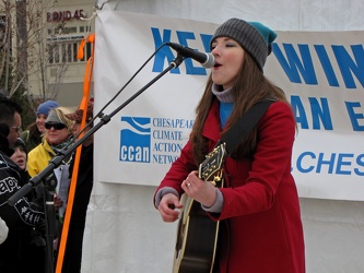 Anastasia Shestakova sings at polar bear plunge event