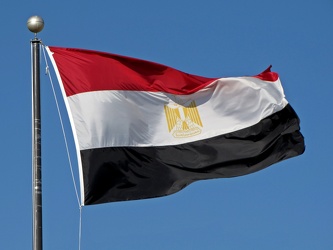 Egyptian flag flying outside embassy