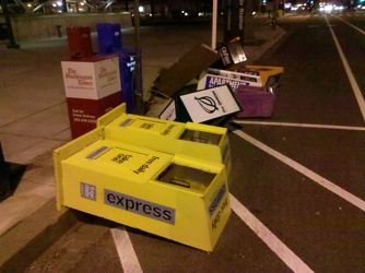 Newspaper boxes at Shaw-Howard U Metro station