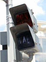 Older-style pedestrian crossing signs