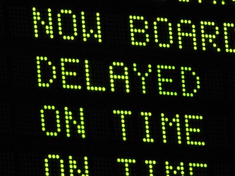 "DELAYED" message at Boston North Station