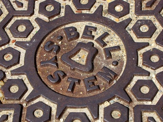 Bell System manhole cover in Durham, New Hampshire