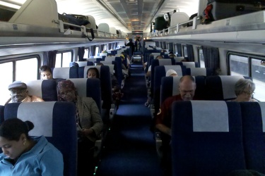 Amfleet coachclass car, on the westbound Cardinal train