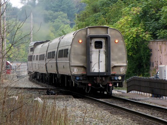 Westbound Cardinal train departing Staunton, Virginia [01]