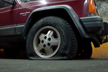 Jeep Cherokee with flat tires