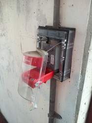 Fire alarm pull station at Wheaton Metro parking garage [01]