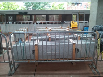 Granite platform edge panels at Takoma station