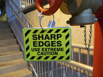 "SHARP EDGES" sign