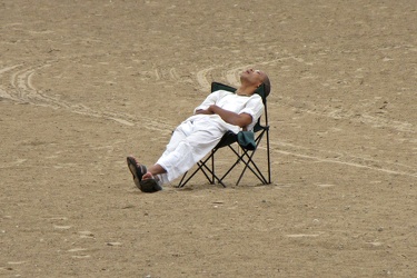 Woman napping on the beach