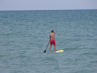 Stand-up paddleboarding on Lake Michigan