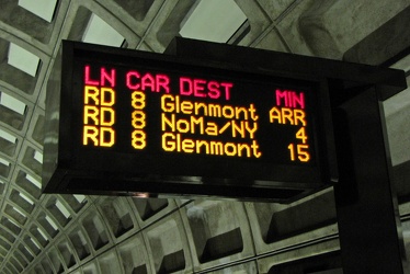 PIDS screen at Gallery Place-Chinatown station