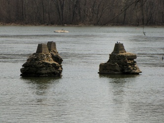 Abandoned bridge piers