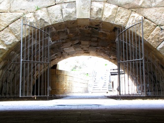 Archway and gate at Reynolds Wrap building [02]