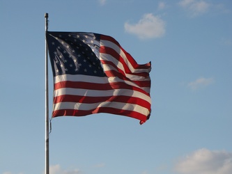 American flag flying