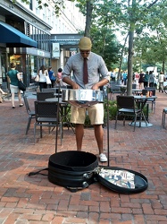 Busker outside Dupont Circle station