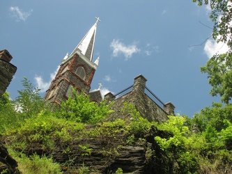 Upward view of church in Harpers Ferry