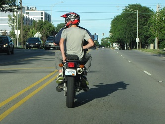 Motorcycle riders on Touhy Avenue