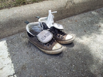 Discarded sneakers