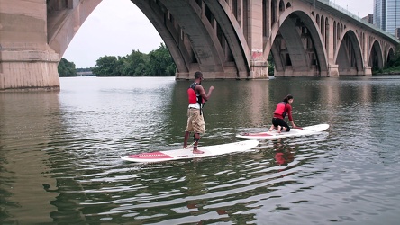 Stand-up paddleboarding on the Potomac River