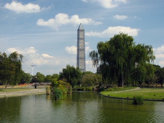 Washington Monument in scaffolding, viewed from Constitution Gardens [07]