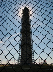 Washington Monument in scaffolding, viewed from the northwest [02]