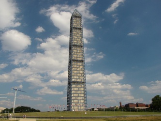 Washington Monument in scaffolding, viewed from the west [01]