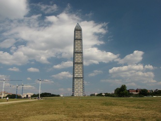 Washington Monument in scaffolding, viewed from the west [03]