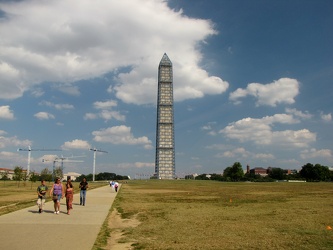 Washington Monument in scaffolding, viewed from the west [07]