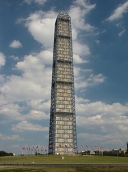 Washington Monument in scaffolding, viewed from the west [09]