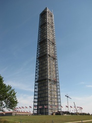 Washington Monument in scaffolding, viewed from the southwest [01]