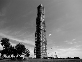 Washington Monument in scaffolding, viewed from the southwest [02]