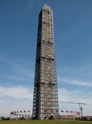 Washington Monument in scaffolding, viewed from the southwest [03]