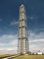 Washington Monument in scaffolding, viewed from the southeast [01]