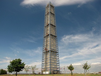 Washington Monument in scaffolding, viewed from the southeast [04]