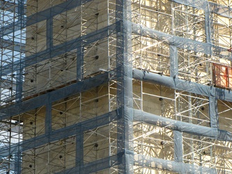 Detail of the Washington Monument's scaffolding, viewed from the southwest [01]