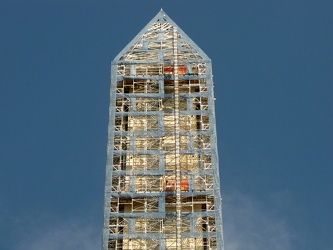 Detail of the Washington Monument's scaffolding, viewed from the south [01]