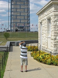 Person photographing the Washington Monument