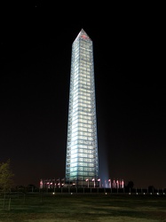 Washington Monument in scaffolding at night, viewed from the southeast [01]