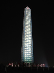 Washington Monument in scaffolding at night, viewed from the east [01]