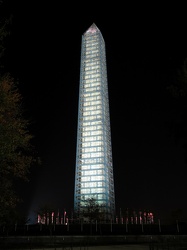 Washington Monument in scaffolding at night, viewed from the east [02]