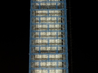 Washington Monument in scaffolding at night, viewed from the west [07]