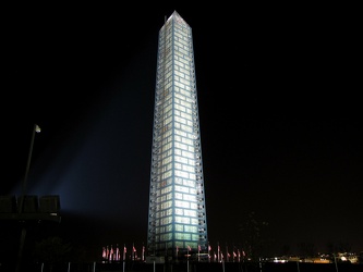 Washington Monument in scaffolding at night, viewed from the southwest [02]