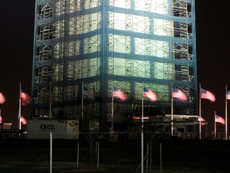 Washington Monument in scaffolding at night, viewed from the southwest [03]