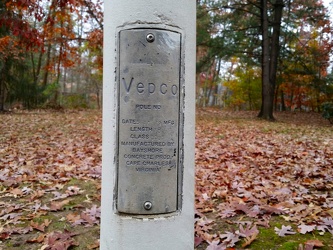 Vintage "Vepco" label on lamppost in Reston, Virginia